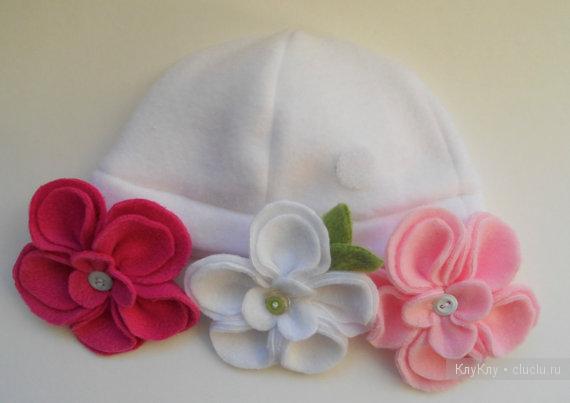 Цветок из фетра для детской шапочки