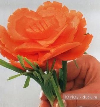 Цветок из моркови. Пион