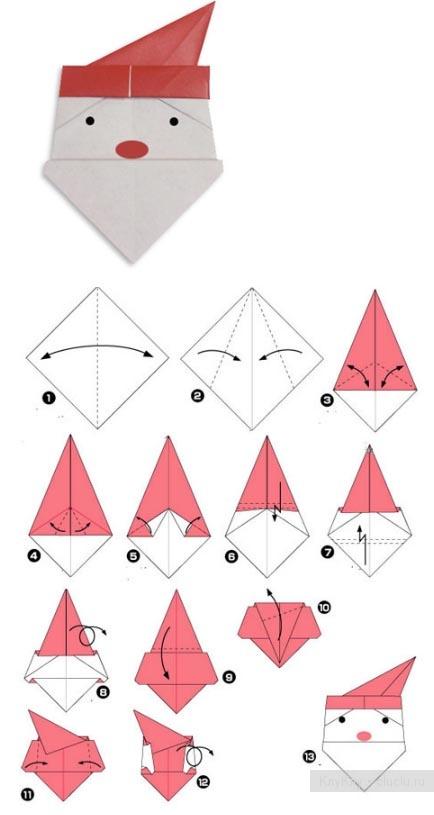 Детское оригами - поделка Снеговик