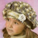 Береты для девочек - схемы вязания детских шапочек