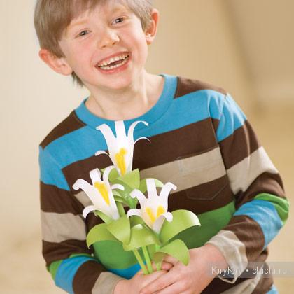 Букет цветов - поделка из бумаги для детей