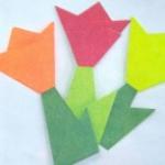 Открытка ко дню матери - цветы, оригами для детей