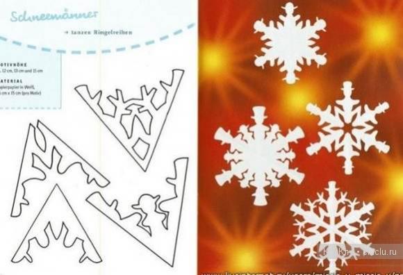 Как сделать снежинку из бумаги, схемы