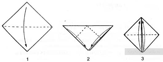Салфетка Лилия - простое оригами, схема
