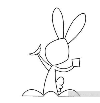 Easter Bunny, мяльтяшный кролик - урок поэтапного рисования