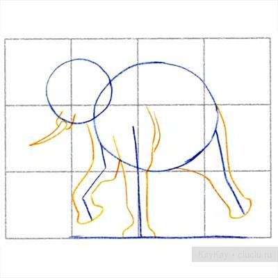Мультяшный слон - урок рисования