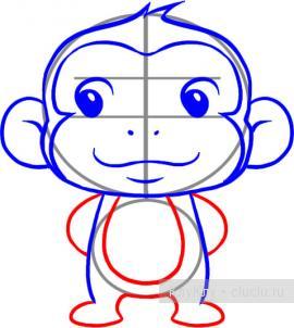 Учимся рисовать обезьянку