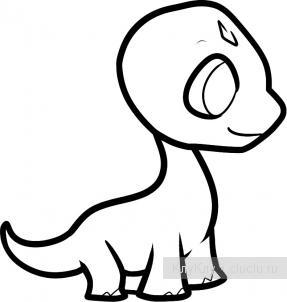 Маленький динозавр - урок поэтапного рисования