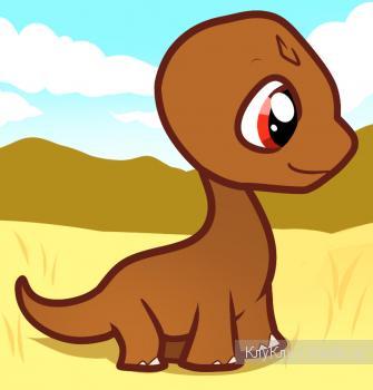 Маленький динозавр - урок поэтапного рисования