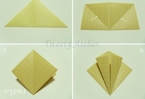 Оригами - схема сборки восьмиконечной звезды