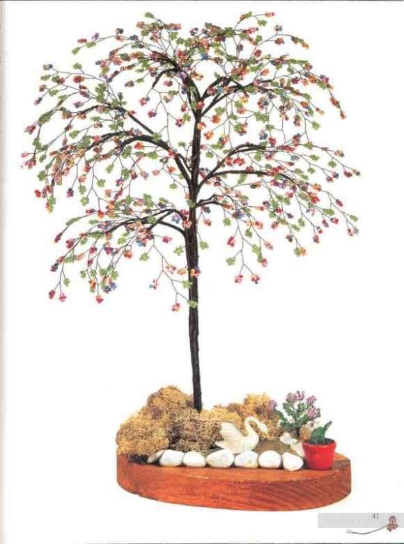 Дерево из бисера, схема - яблоня