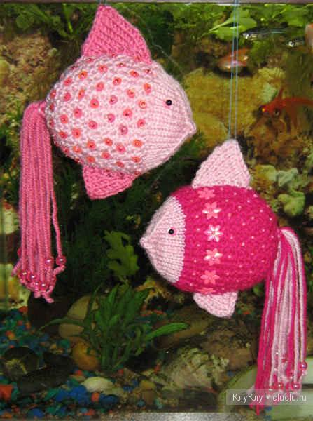 Мягкая игрушка - рыбка, описание вязания спицами