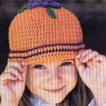 Вязанная шапочка апельсин - для девочки