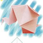 Оригами из бумаги - Слон