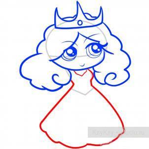 Рисование поэтапно - принцесса