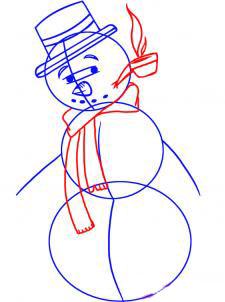 Урок поэтапного рисования снеговика