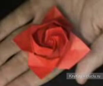 Оригами цветов. Роза Кавасаки