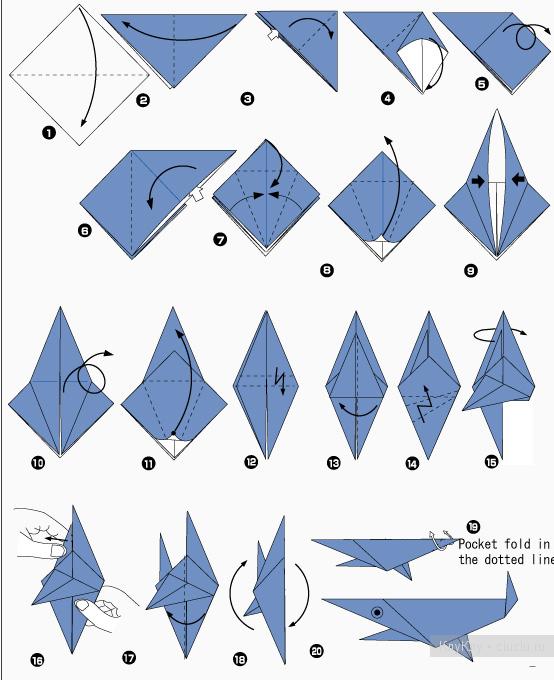 Простое оригами - акула