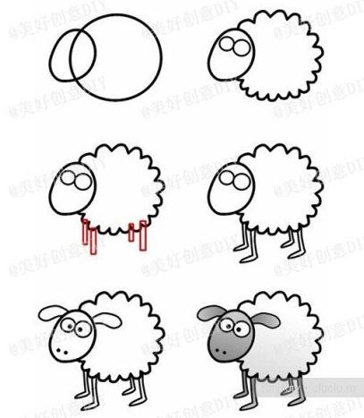 Простой способ нарисовать овечку