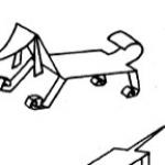 Детская поделка - собачка из бумаги, схема