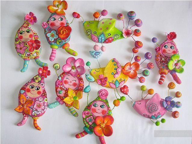Поделки из папье маше - авторские игрушки Pink-Aquarell