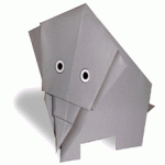 Слоненок - схема сборки оригами для детей
