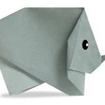 Носорог - схема оригами для детей