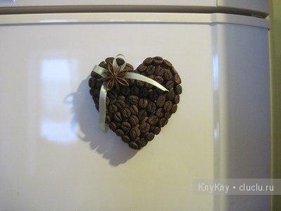 Магнит из кофе. Кофейное сердце
