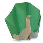 Оригами для детей. Павлин из бумаги