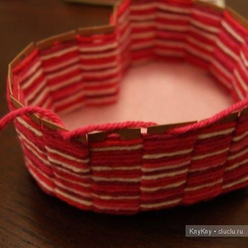Плетение корзинки-сердечка. Фото МК
