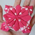 Сборка оригами из ткани - цветок
