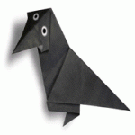 Оригами, схемы. Ворона - детская поделка