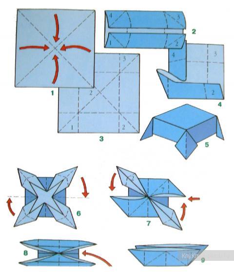 Шары кусудамы - схема сборки оригами