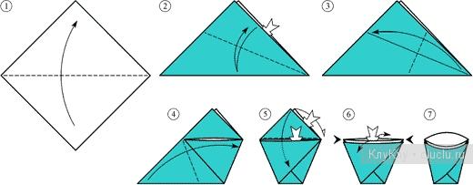 Оригами стаканчик - инструкция по сборке