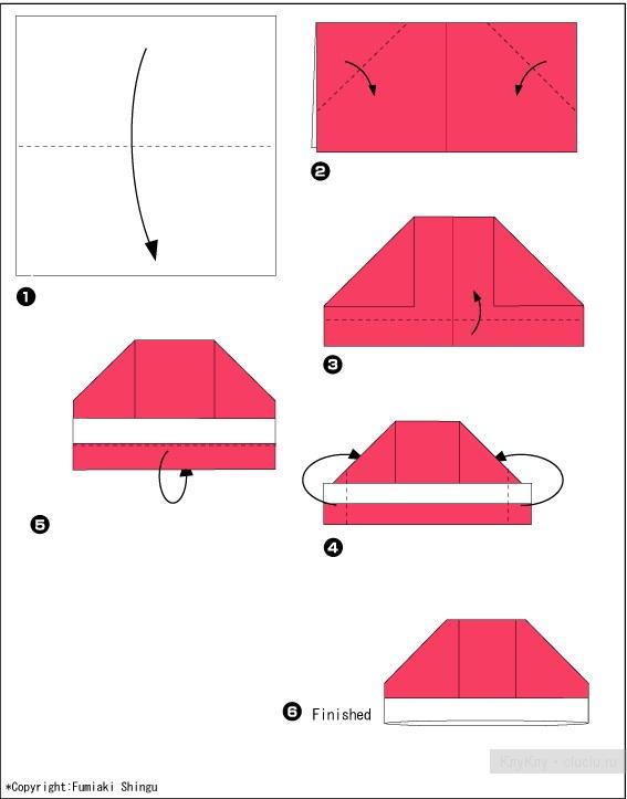 Оригами шапка - простая поделка из бумаги