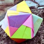 Оригами из модулей. Звездный шар сонобе, видео урок