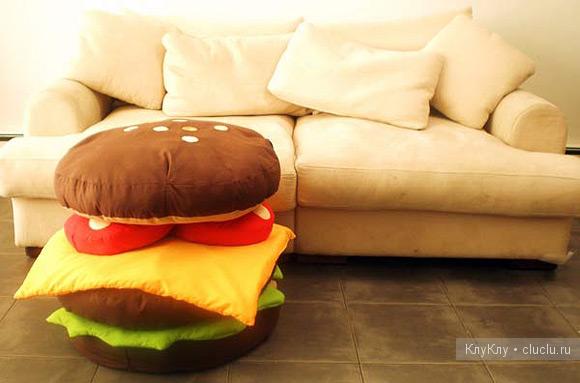 Оригинальные интерьерные подушки - гамбургер