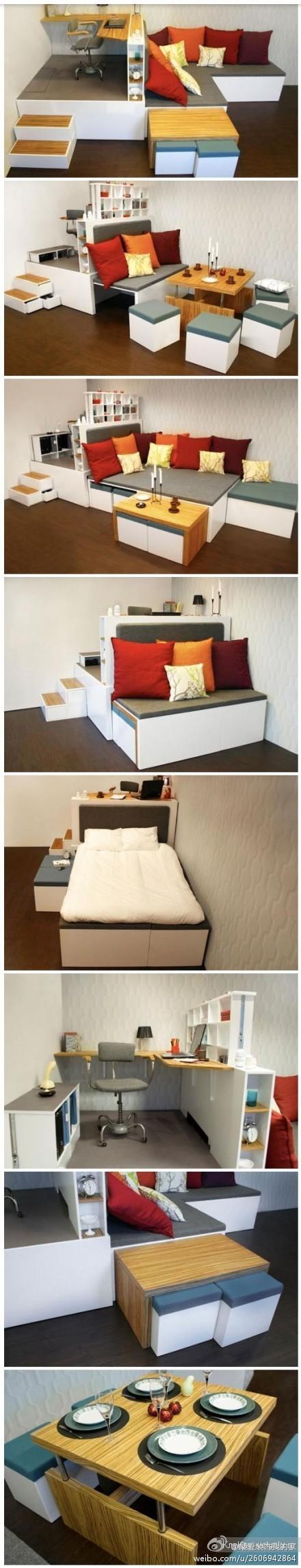 Компактная комнатка - интересное дизайнерское решение