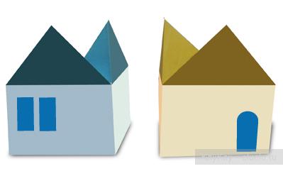 Оригами для детей - домик из бумаги