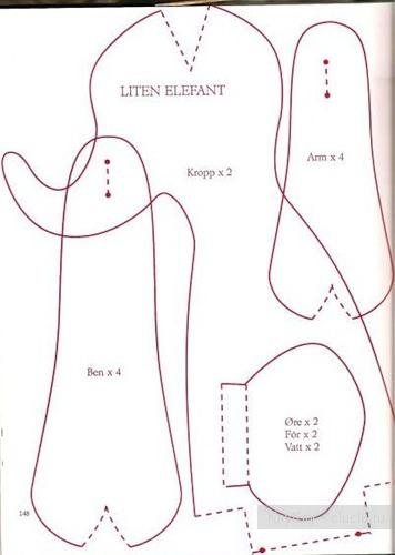 Игрушка тильда - слон и жираф, выкройка