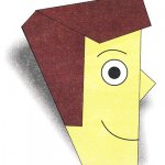 Оригами для детей. Голова человечка