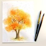 Пошаговые уроки рисования. Дерево акварелью