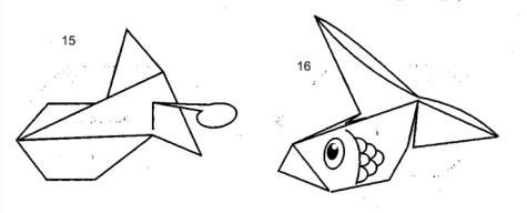 Золотая рыбка - поделка оригами. Схема сборки