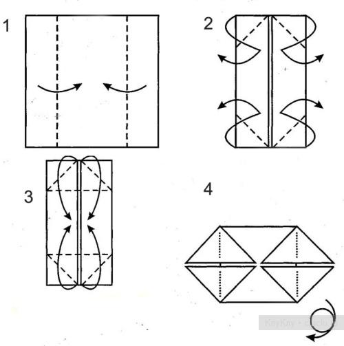 Свинка - простая схема оригами. Поделка для детей