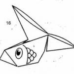 Золотая рыбка - поделка оригами. Схема сборки