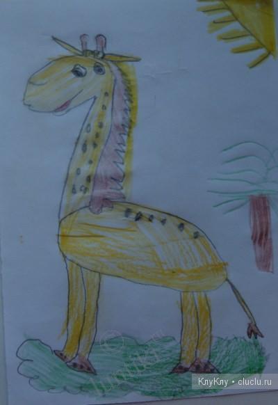 Жираф - учимся рисовать животных поэтапно