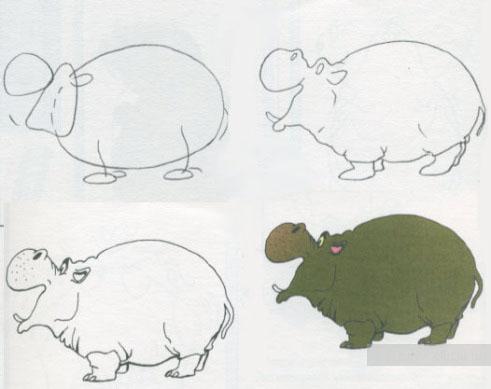 Как нарисовать бегемота - пошаговый метод