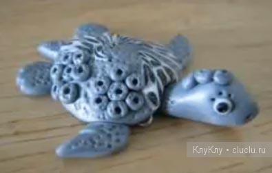Черепаха - лепка из полимерной глины своими руками