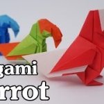 Поделки оригами, видео. Попугайчик