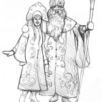 Пошаговое рисование деда Мороза и Снегурки